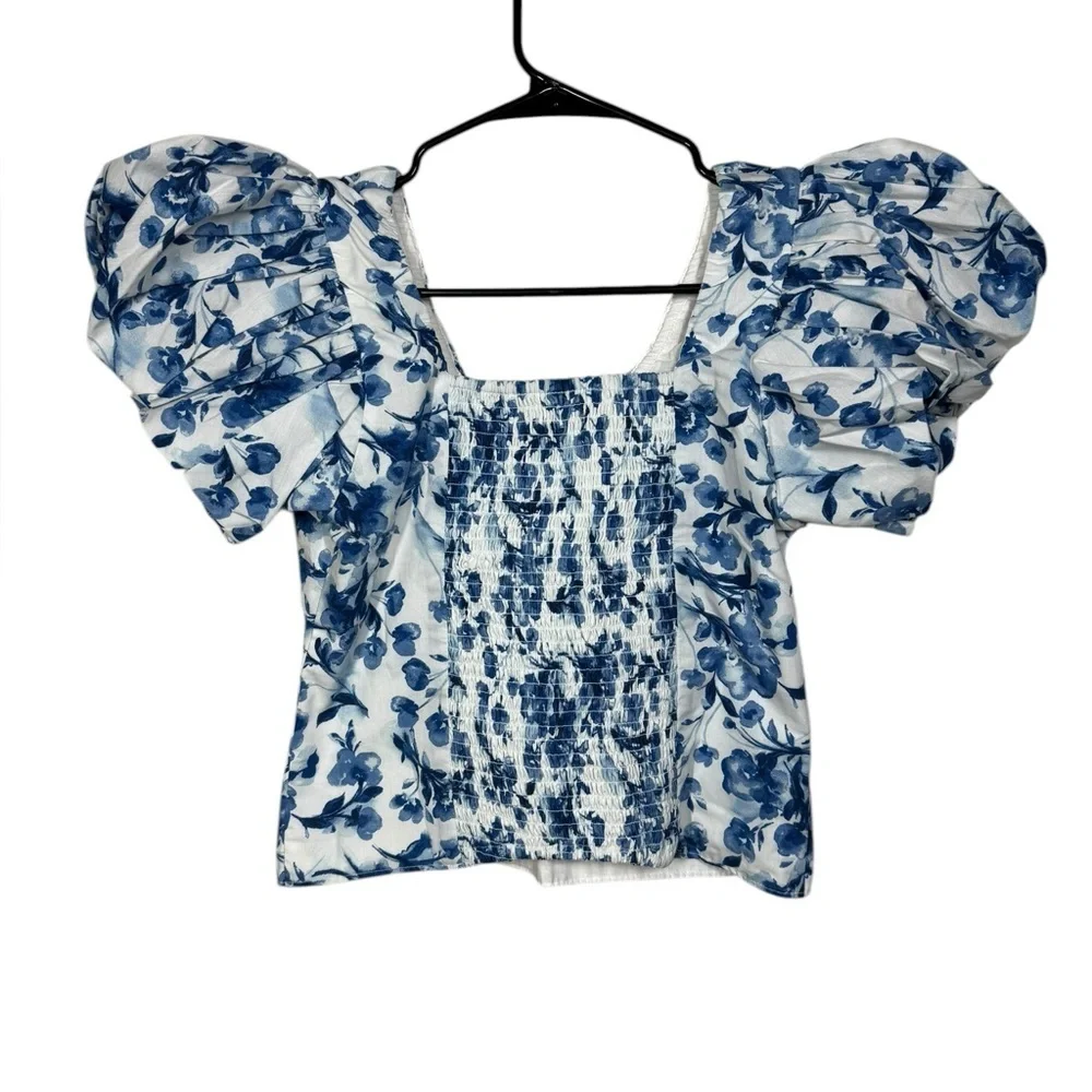 Abercrombie & Fitch Floral Puff Sleeve Blouse Size Medium